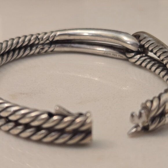 Vintage David Yurman Diamond, Gold, and Silver Labyrinth Bracelet - Picture 6 of 9